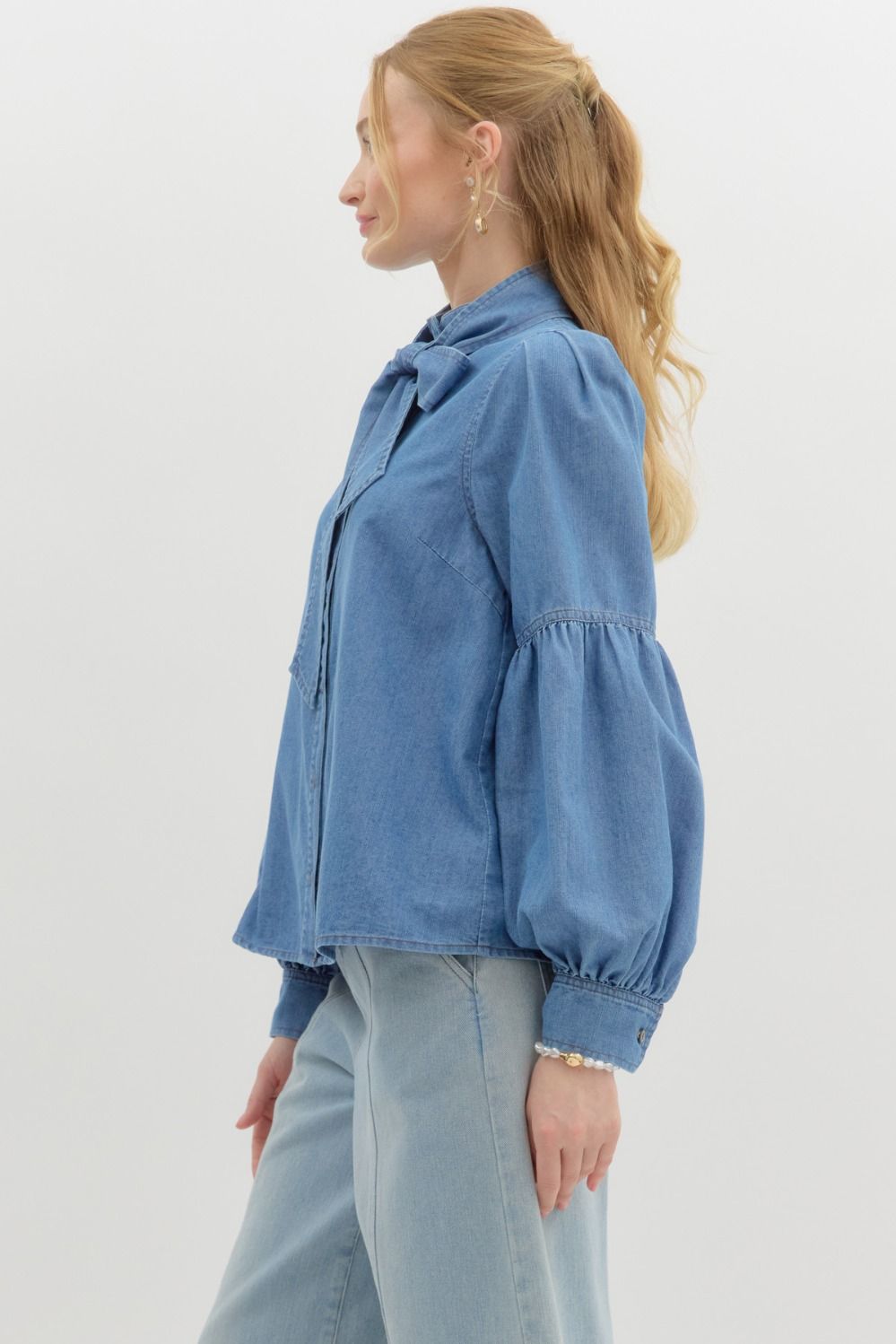 DARLING DENIM BOW TOP