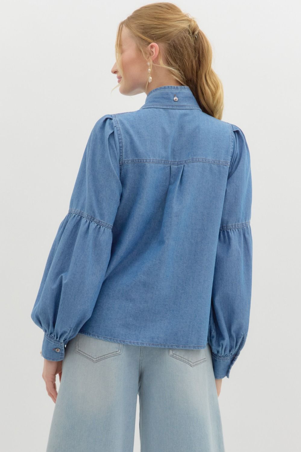 DARLING DENIM BOW TOP