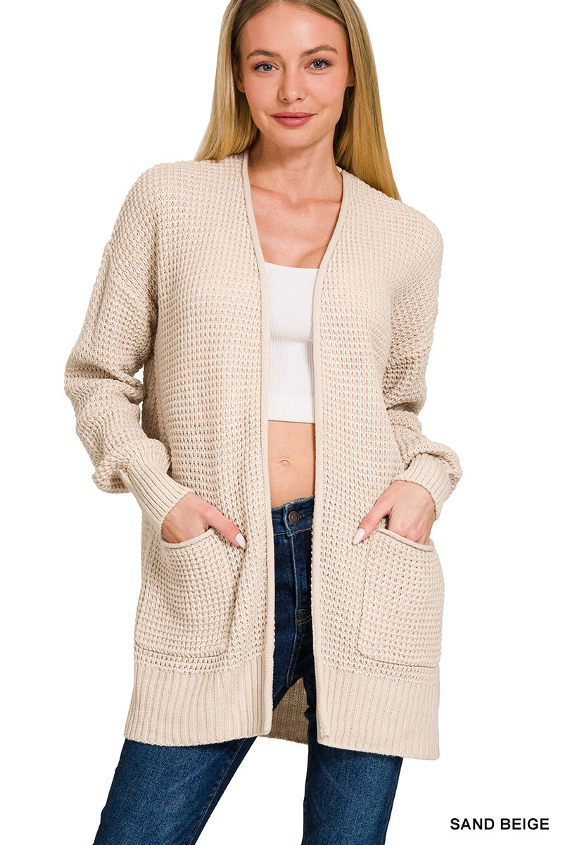 WEEKEND WARMTH CARDI SAND BEIGE
