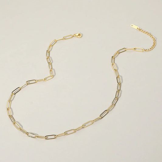 Waterproof Stainless-Steel Open Gold Chain 16"-18" Necklace