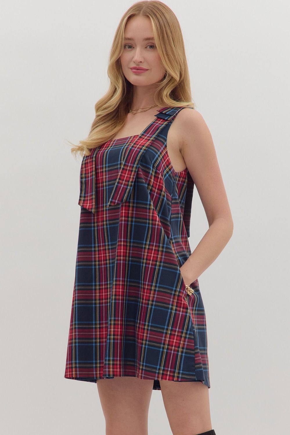 THE HOLIDAY PREP PLAID DRESS