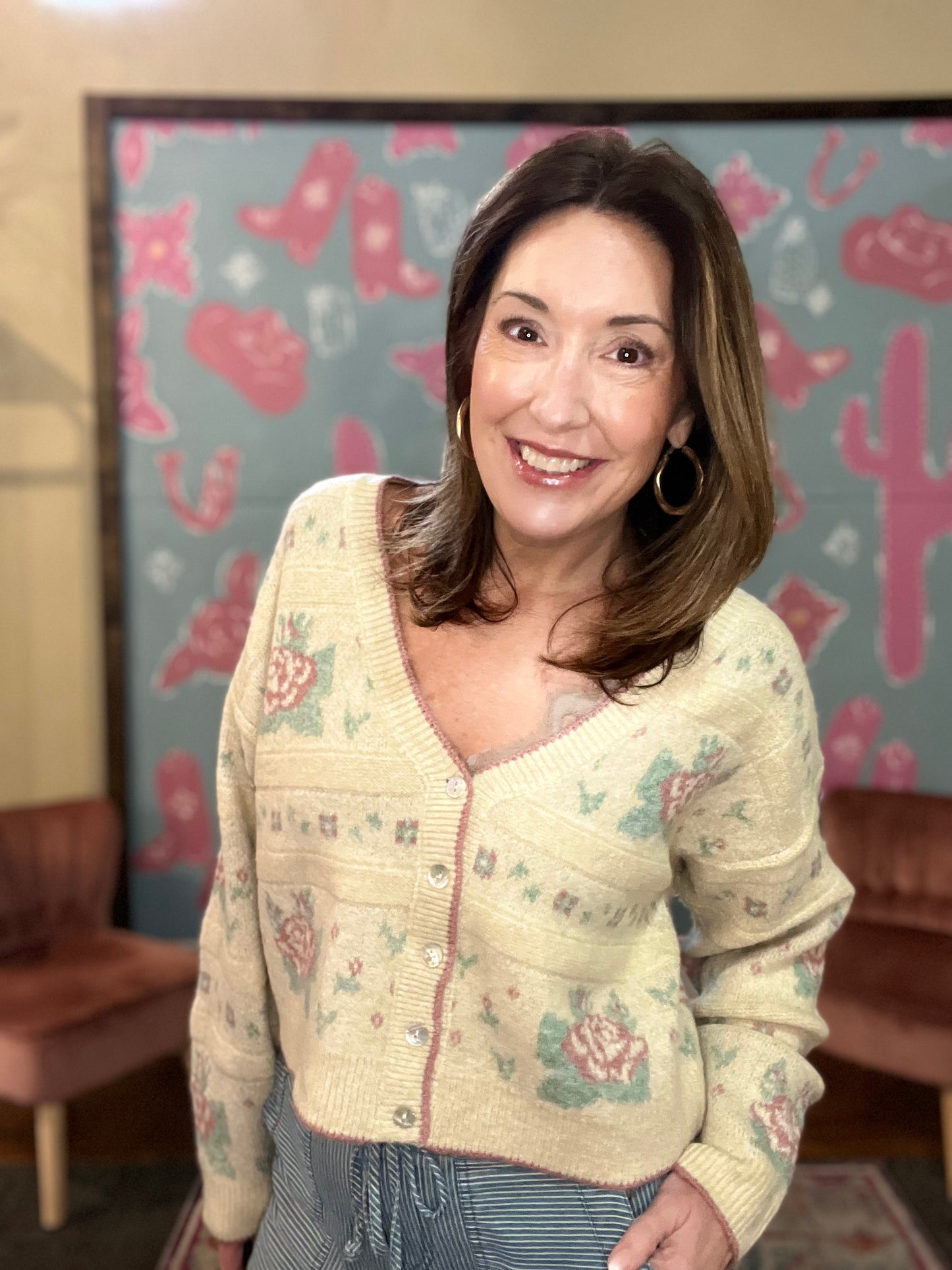 BLUSH GARDEN VINTAGE CARDIGAN