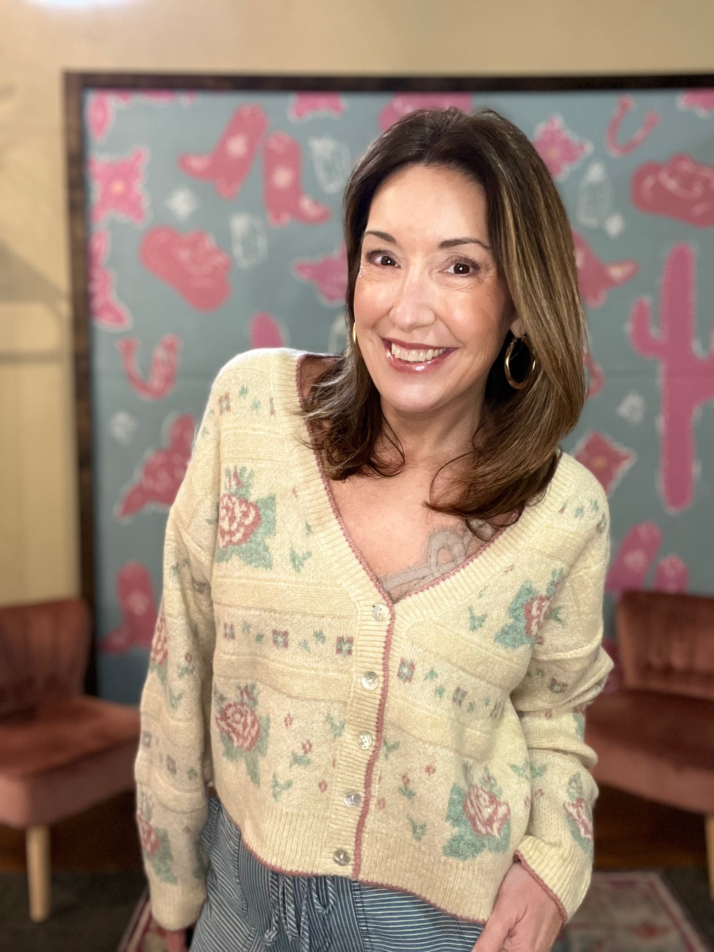 BLUSH GARDEN VINTAGE CARDIGAN