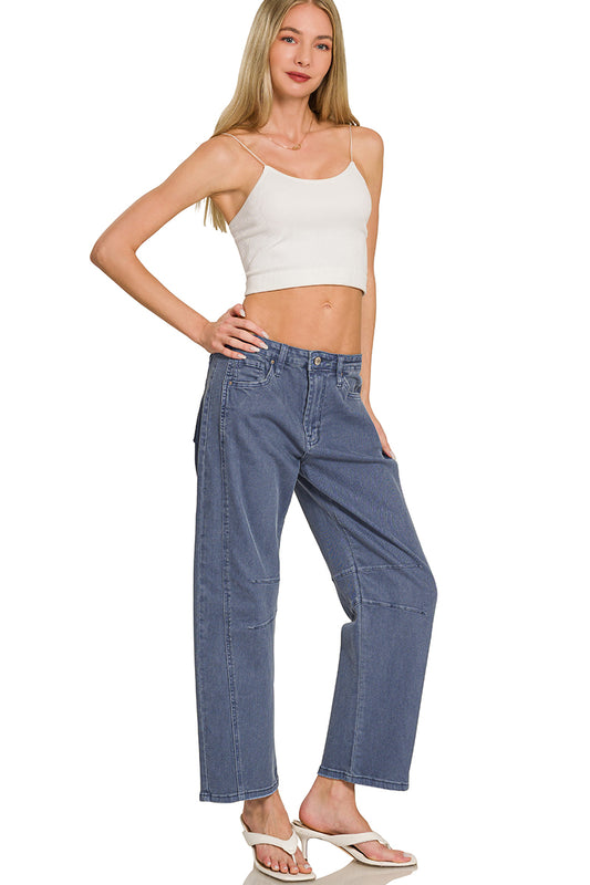 EVERYDAY EDGE BARREL JEANS BLACKBERRY