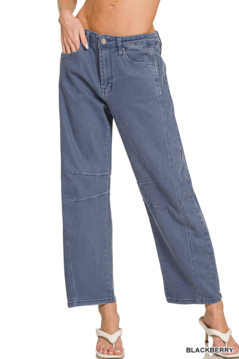 EVERYDAY EDGE BARREL JEANS BLACKBERRY