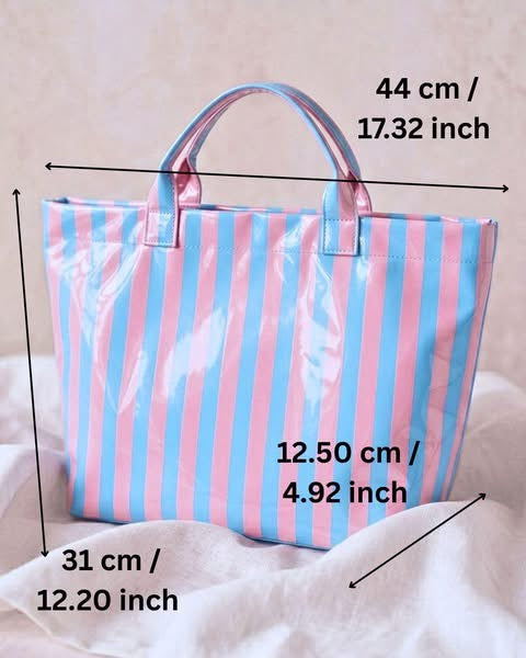 COTTON CANDY STRIPED TOTE