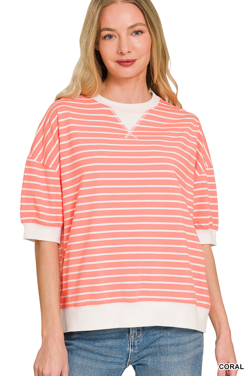 COASTAL COMFORT STRIPED PULLOVER