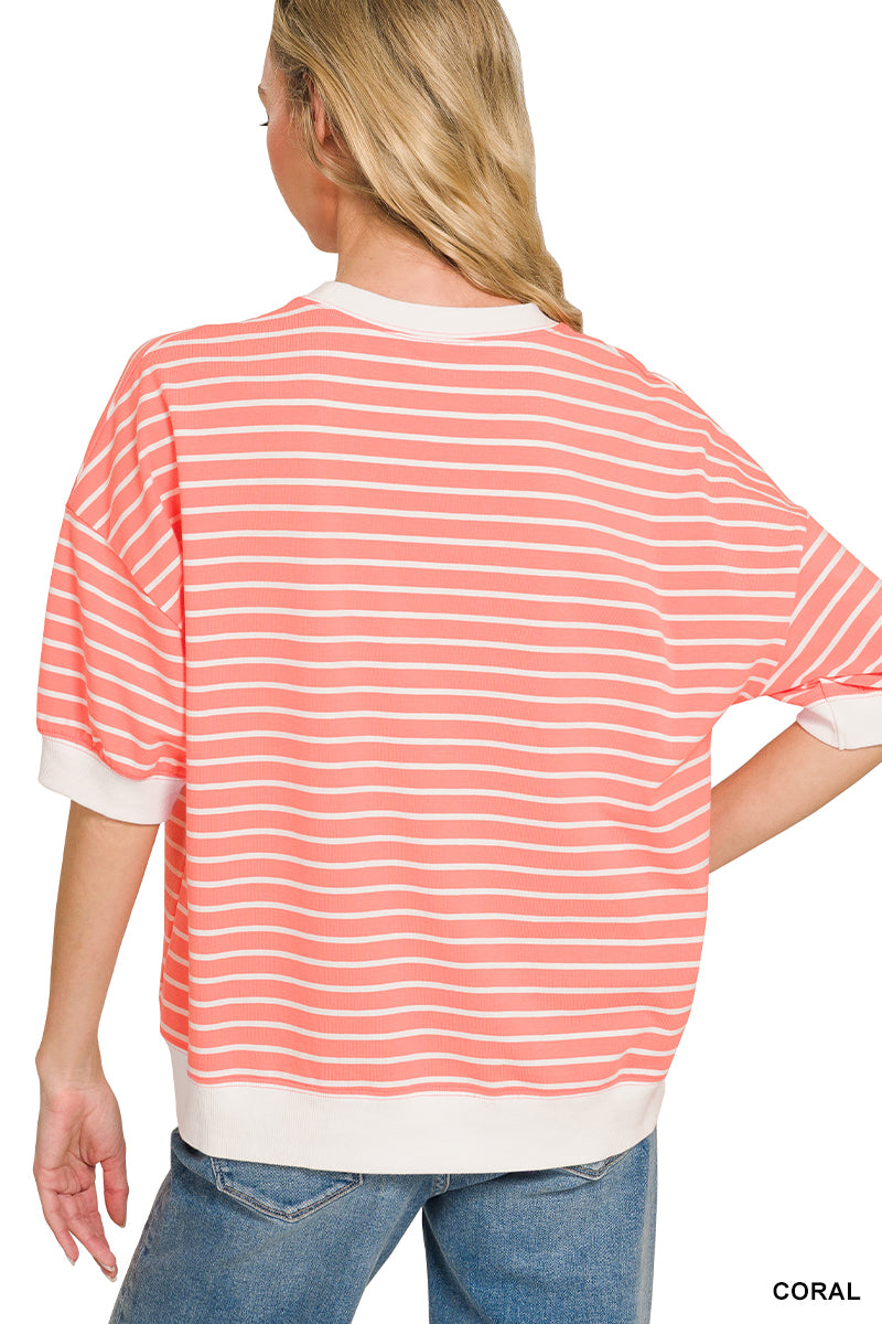 COASTAL COMFORT STRIPED PULLOVER