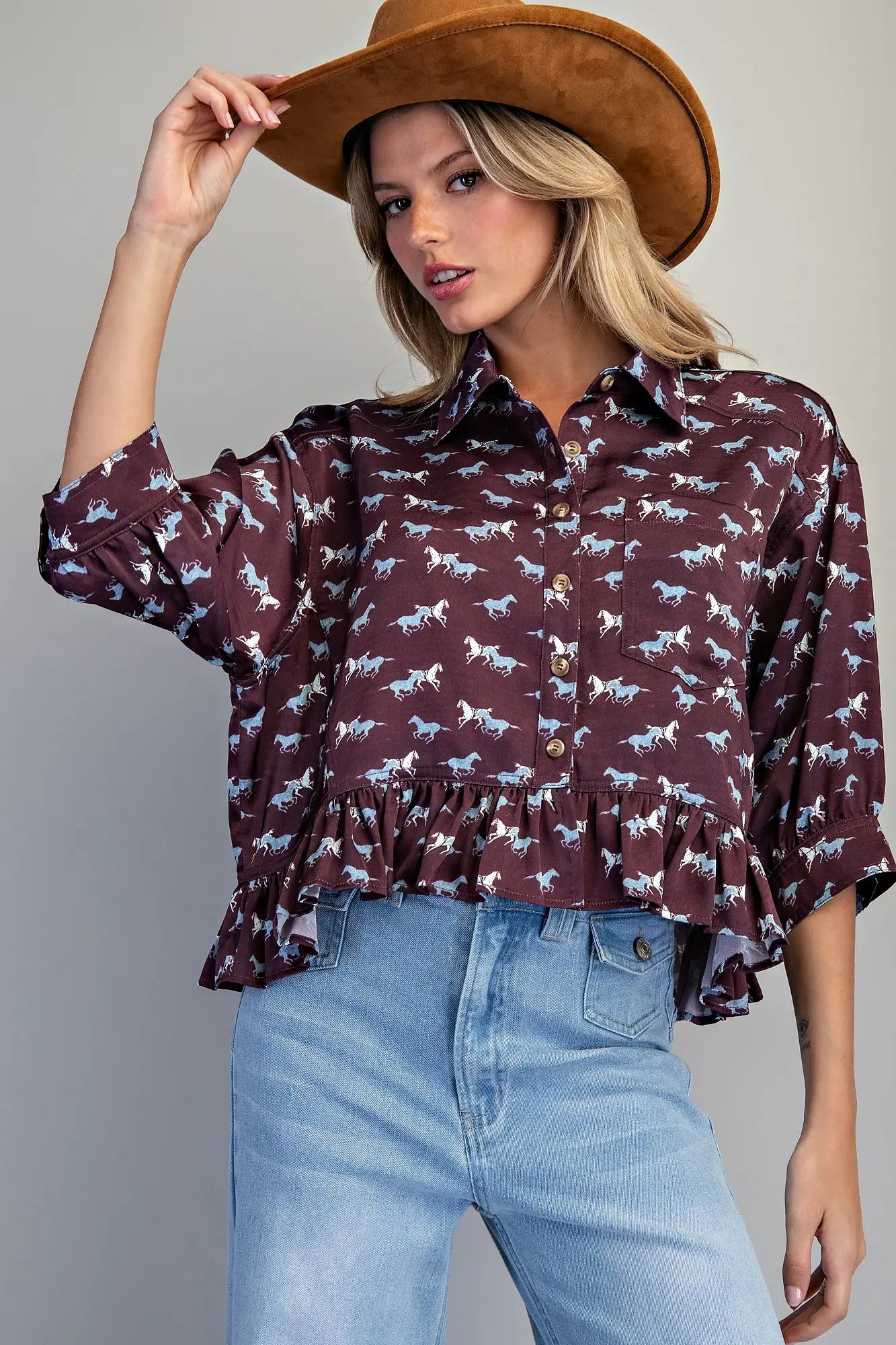 WILD SPIRIT PEPLUM BLOUSE