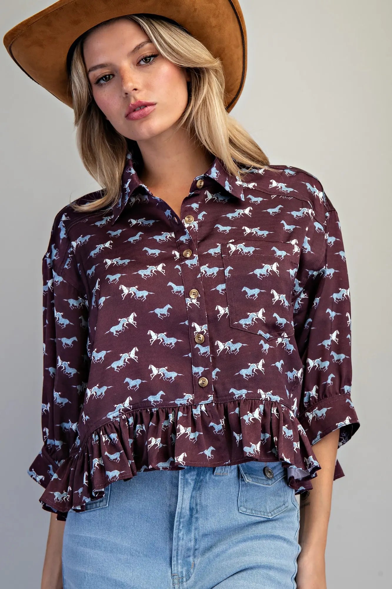 WILD SPIRIT PEPLUM BLOUSE