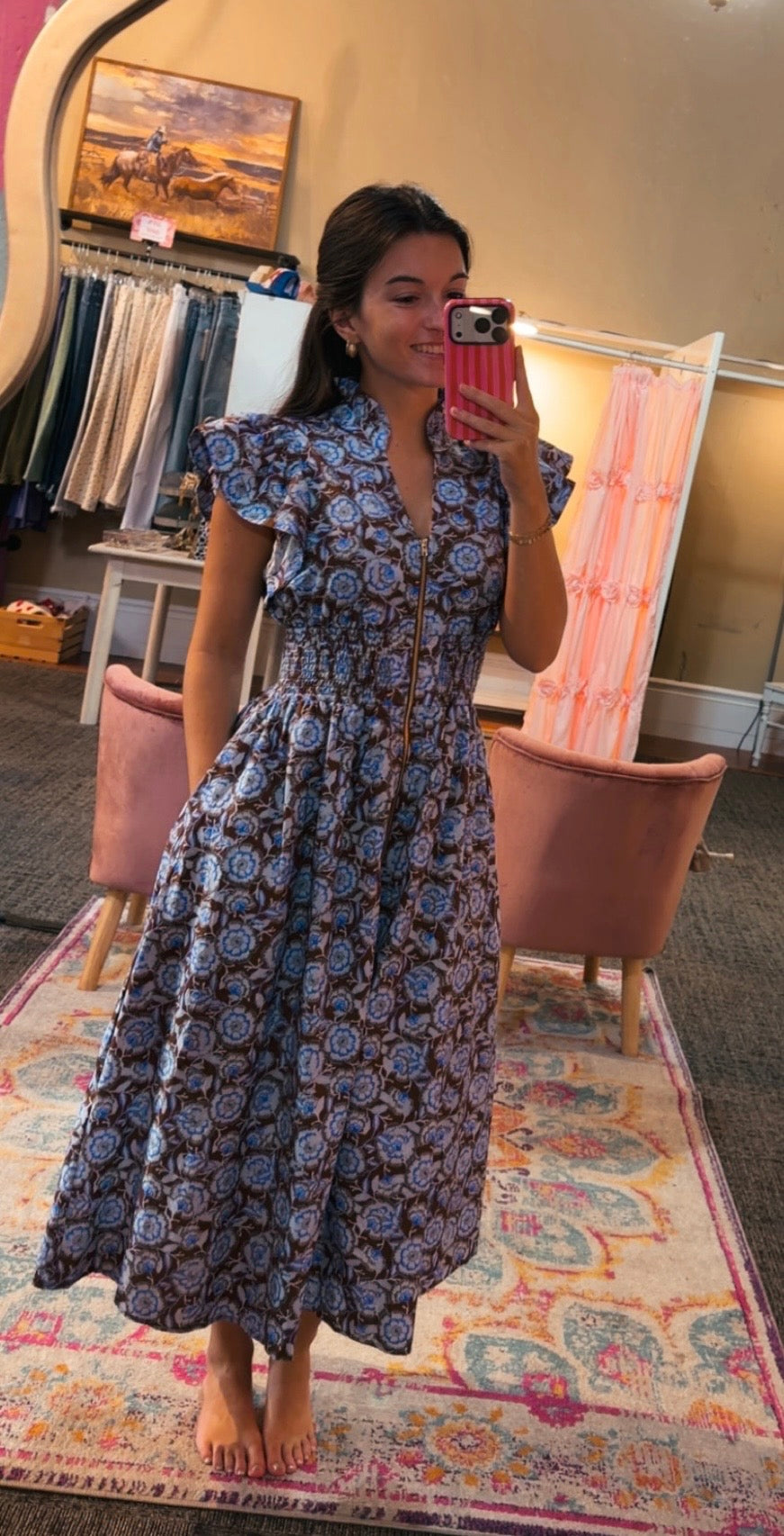 DUSTY BLOOM MIDI DRESS
