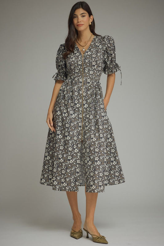 COFFEE & CREAM FLORAL MIDI