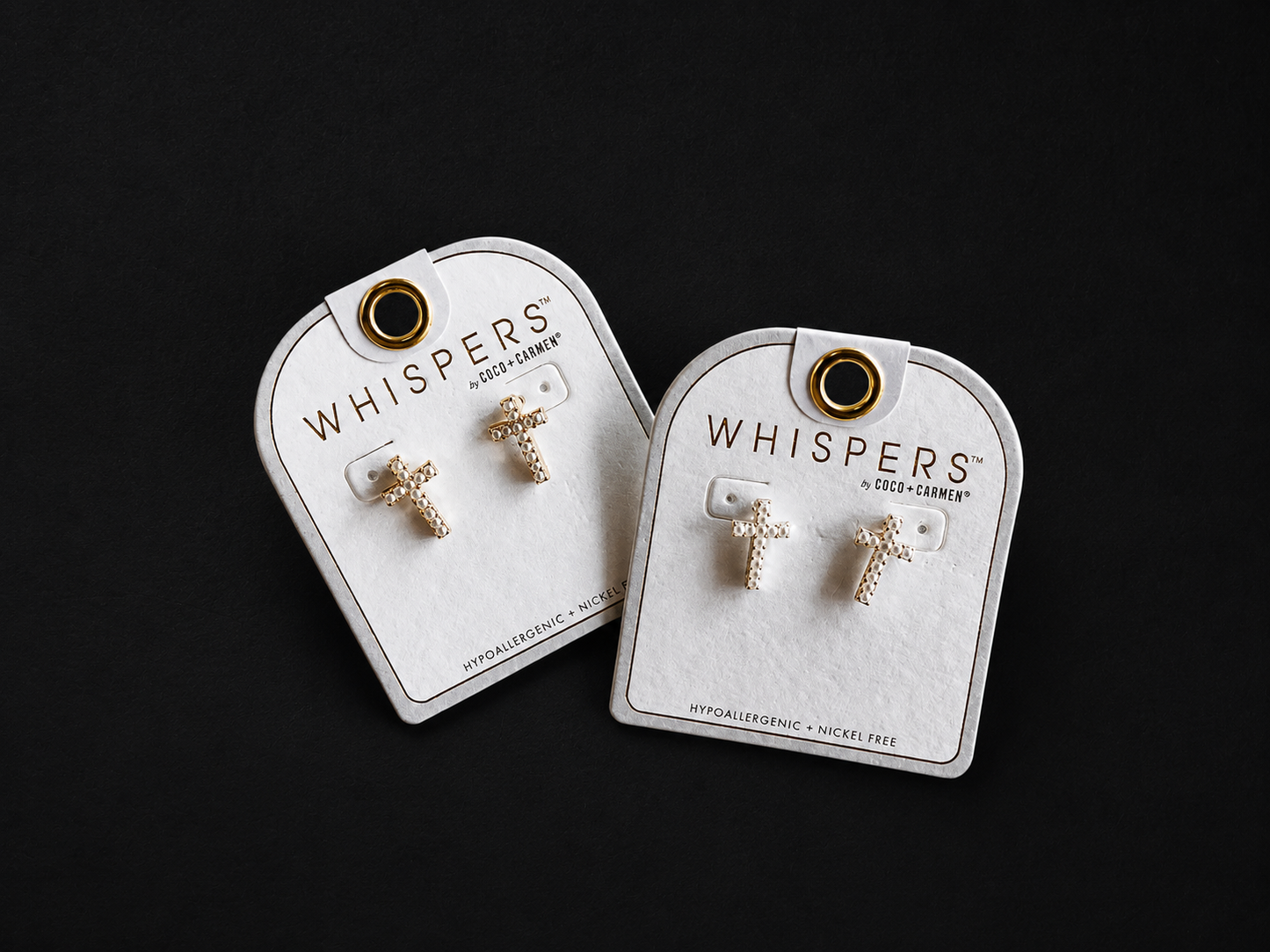 PEARLS OF FAITH CROSS STUDS