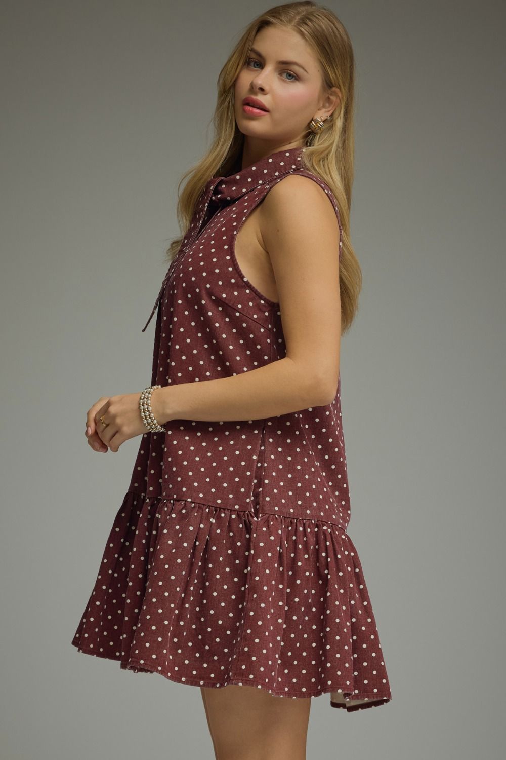 DOTS OF MERLOT DRESS