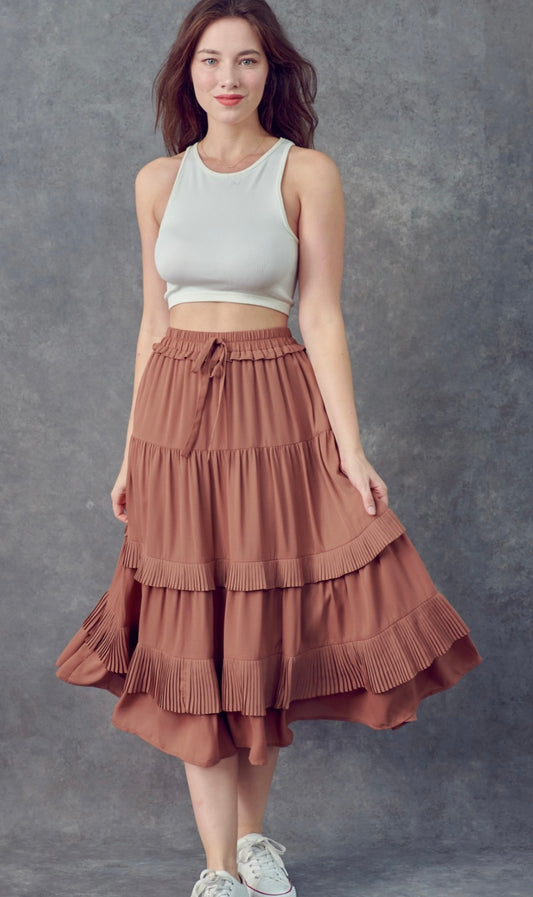 MIDI SILOUHETTE SKIRT ROSE MAUVE