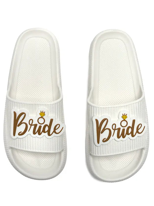 Quick Dry Pool Slide Sandals - "Bride" - White