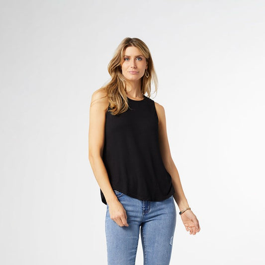 Erin Pleat Back Tank Black