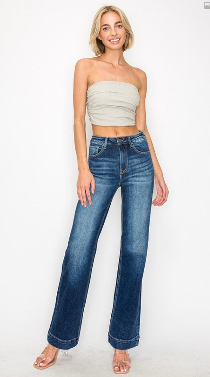 RISEN HIGH RISE STRAIGHT JEANS