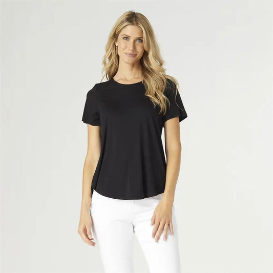 Erin Pleat Back Tee Black