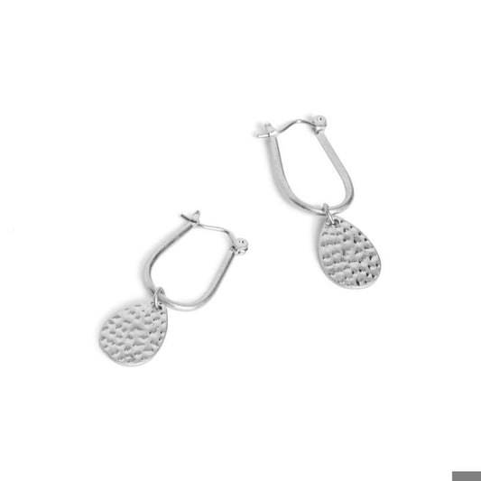 Whispers Hammered Teardrop Charm Dangle