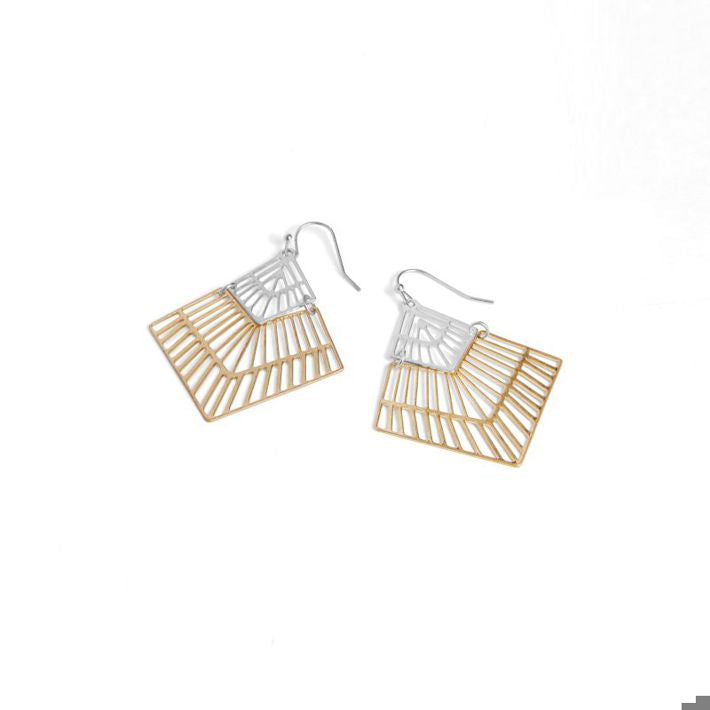 Whispers Geometric Kite Dangle Earrings - Mixed
