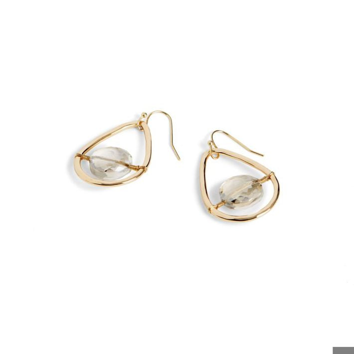 Whispers Bead Center Teardrop Earrings