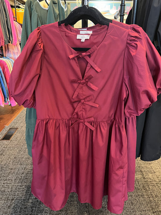 ELAINA DRESS CRIMSON