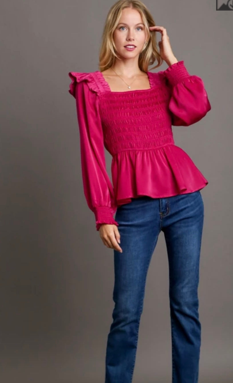 MAGGIE SMOCKED TOP